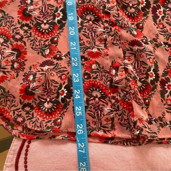 Boden Pink Red Floral Amalie Ruffle Blouse 4 - Picture 15 of 16